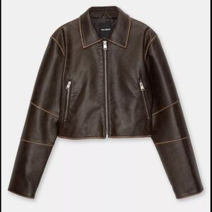 Pull & Bear faux brown leather jacket